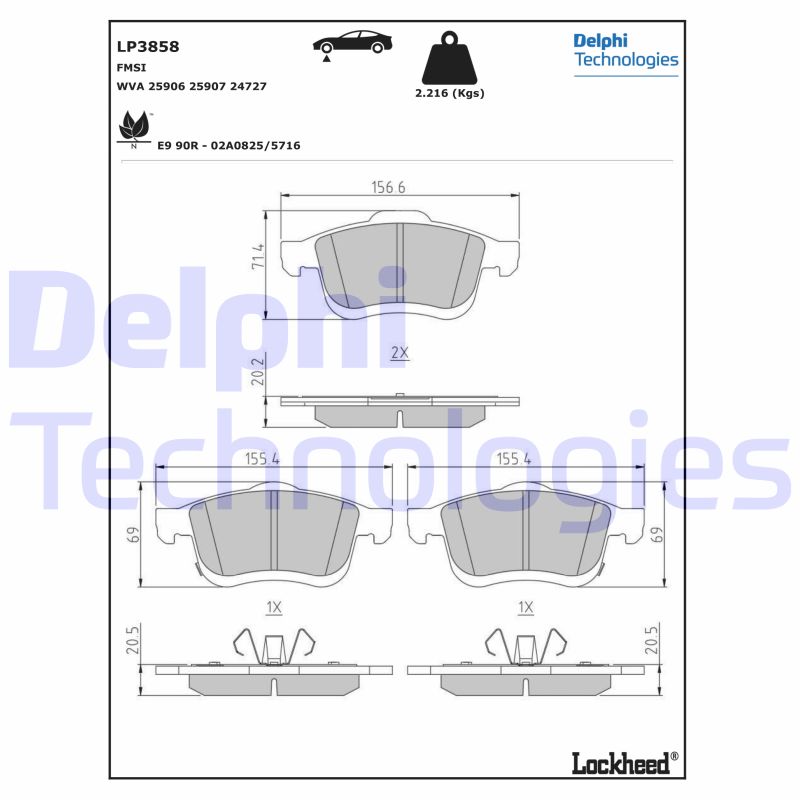 Delphi Diesel Remblokset LP3858