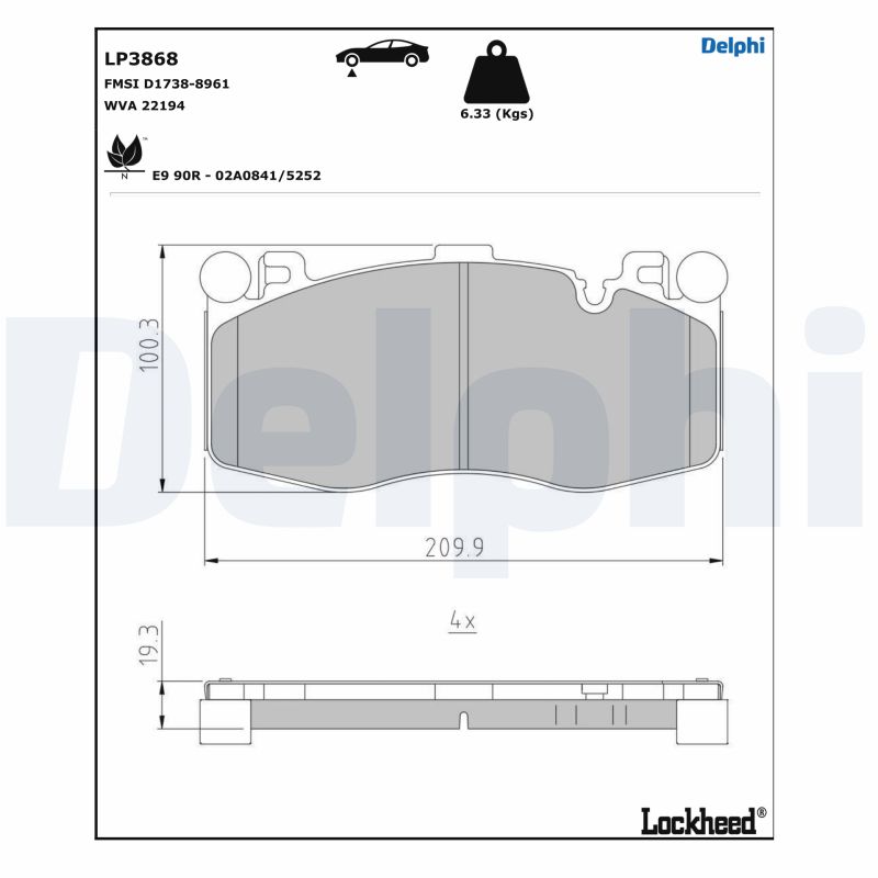 Delphi Diesel Remblokset LP3868