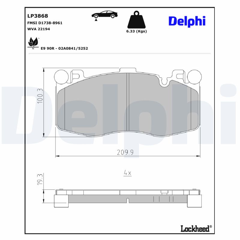 Delphi Diesel Remblokset LP3868