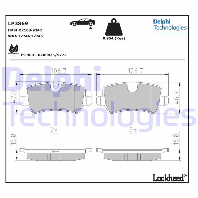 Delphi Diesel Remblokset LP3869