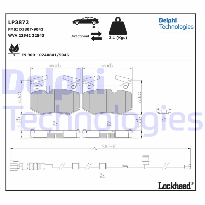 Delphi Diesel Remblokset LP3872