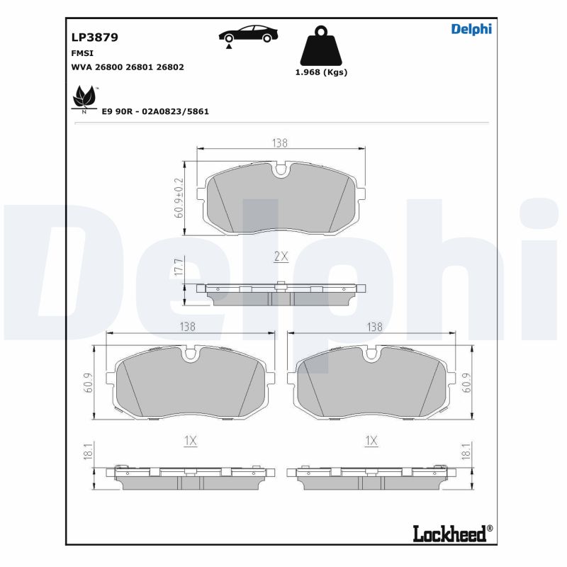 Delphi Diesel Remblokset LP3879