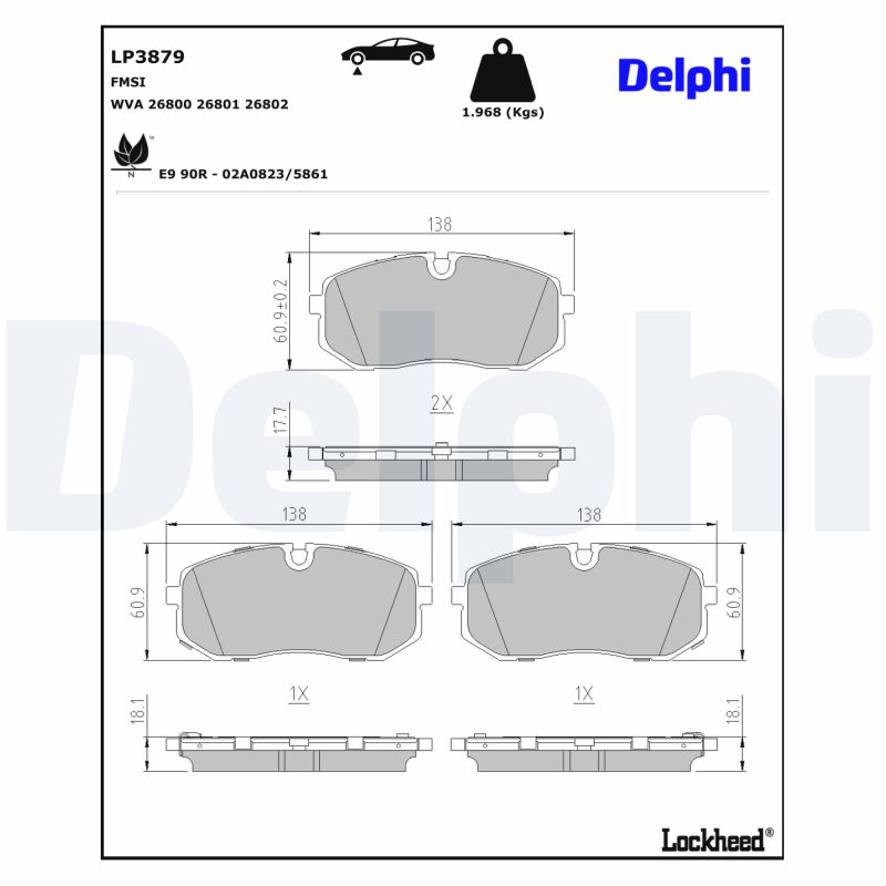 Delphi Diesel Remblokset LP3879