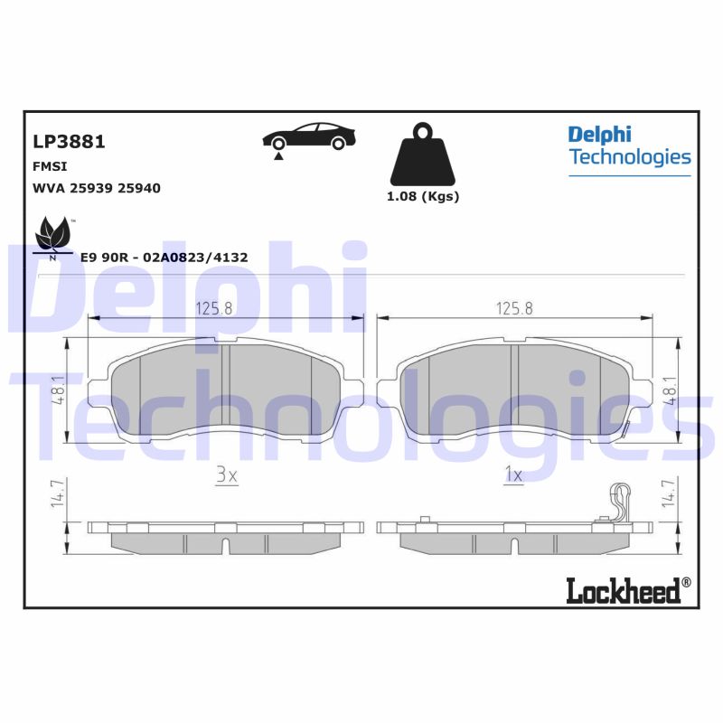 Delphi Diesel Remblokset LP3881