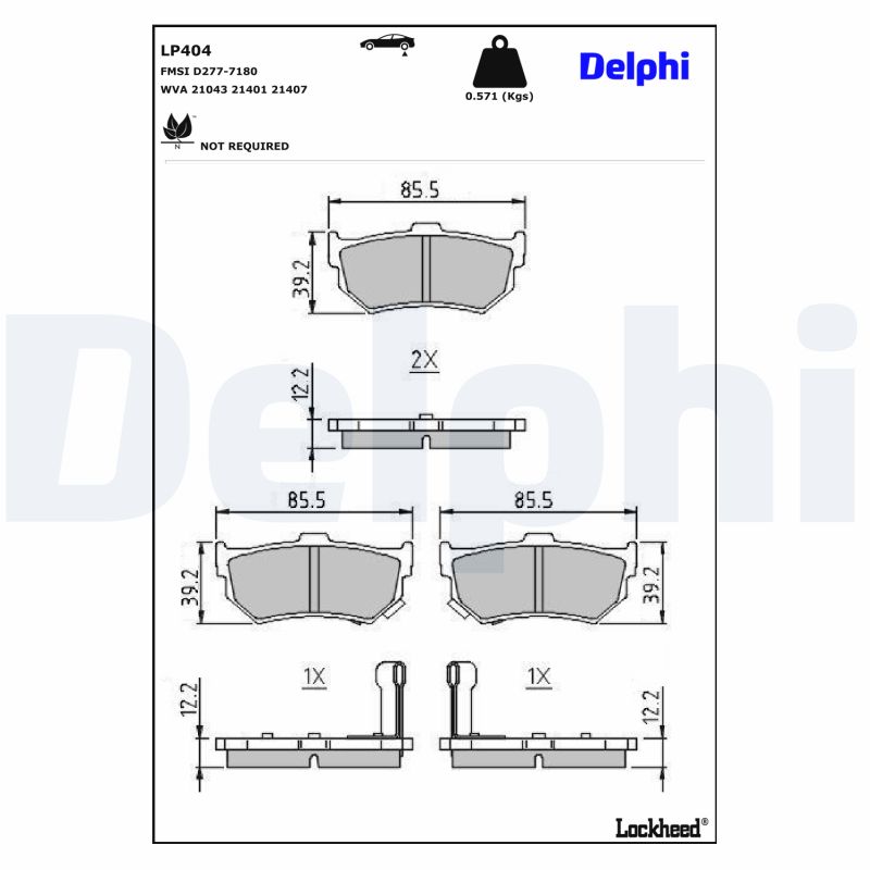 Delphi Diesel Remblokset LP404
