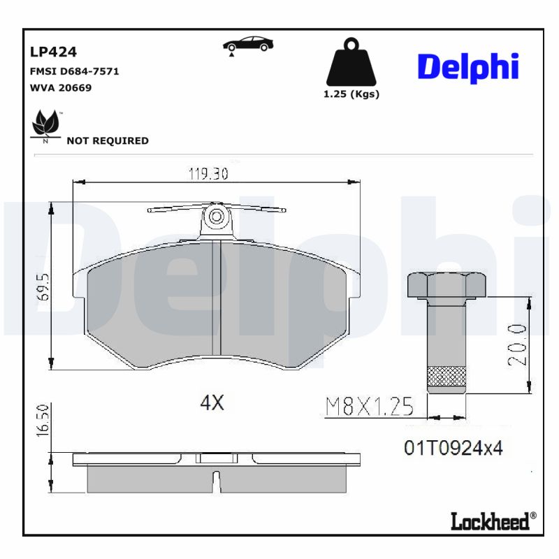 Delphi Diesel Remblokset LP424