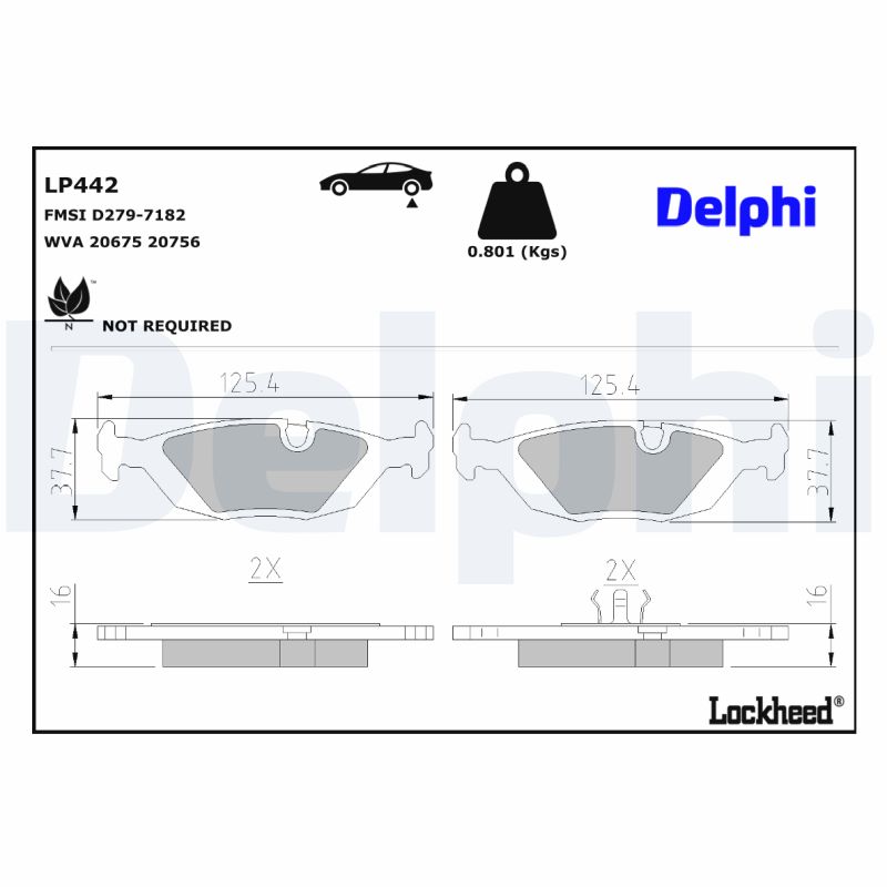 Delphi Diesel Remblokset LP442