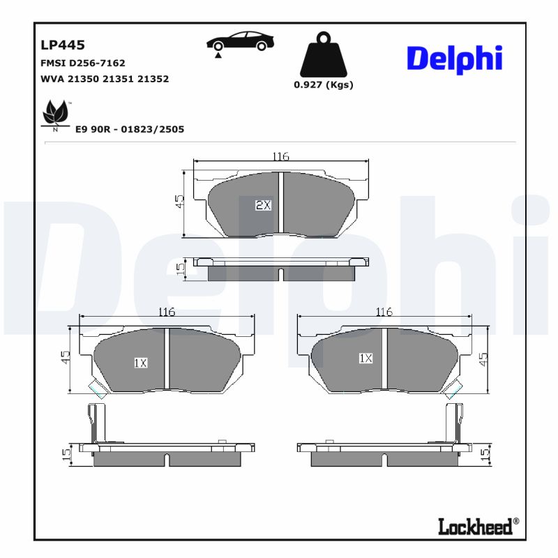 Delphi Diesel Remblokset LP445