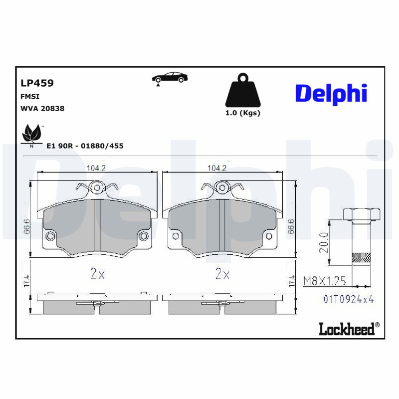 Delphi Diesel Remblokset LP459