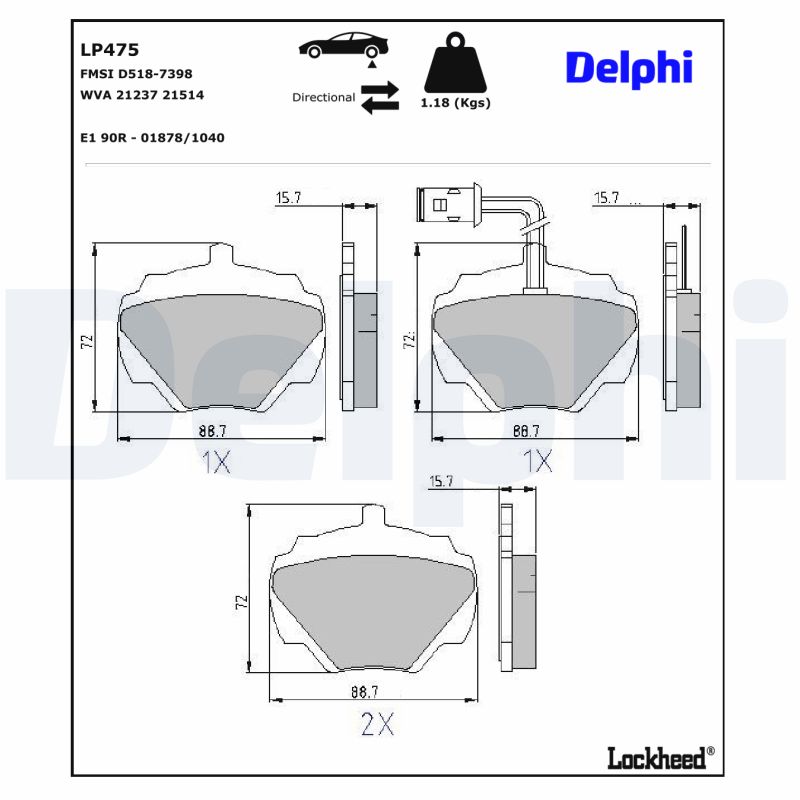 Delphi Diesel Remblokset LP475