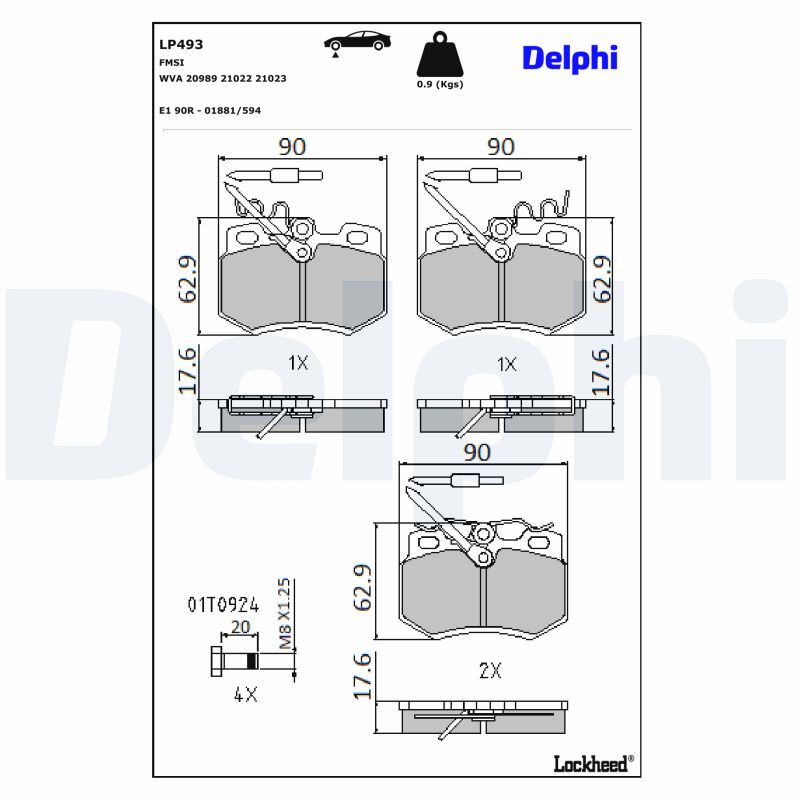 Delphi Diesel Remblokset LP493
