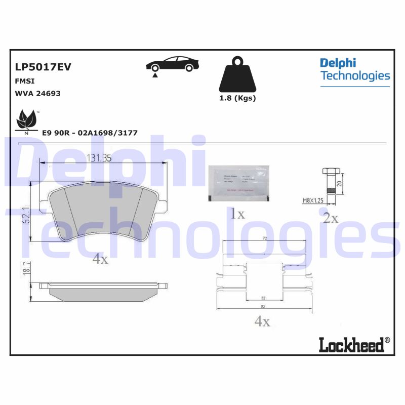 Delphi Diesel Remblokset LP5017EV