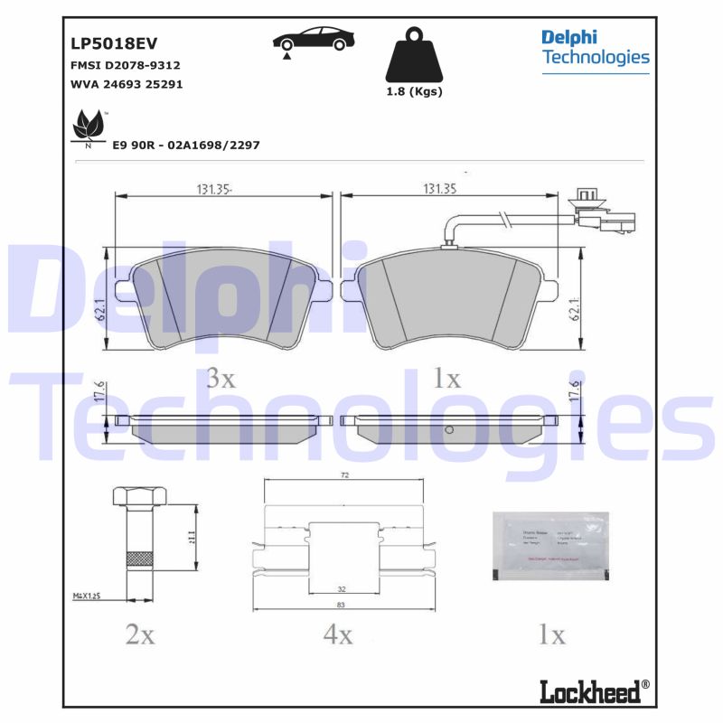 Delphi Diesel Remblokset LP5018EV