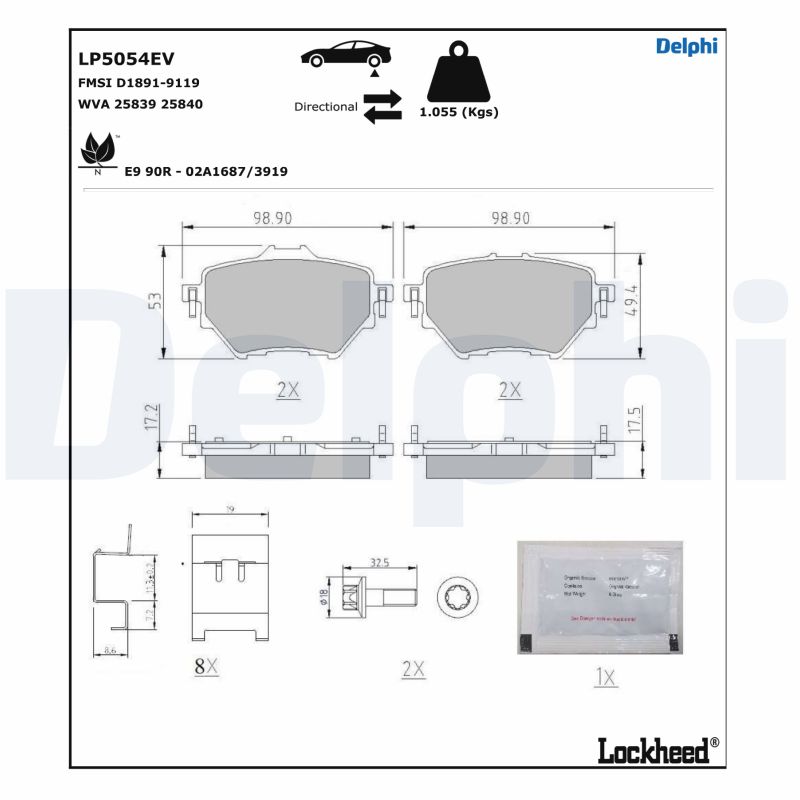 Delphi Diesel Remblokset LP5054EV