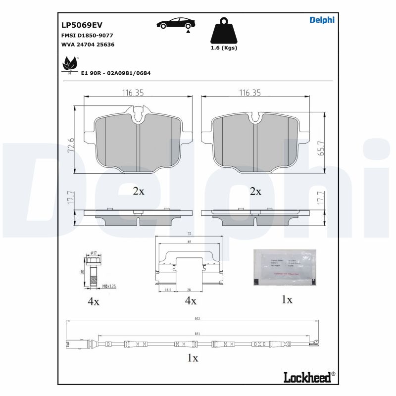 Delphi Diesel Remblokset LP5069EV