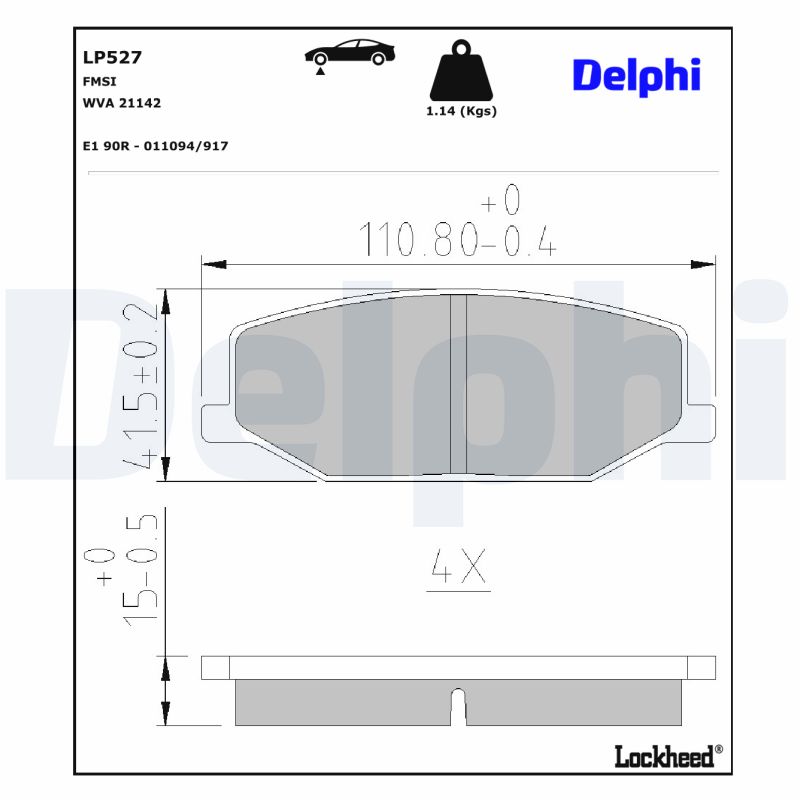 Delphi Diesel Remblokset LP527