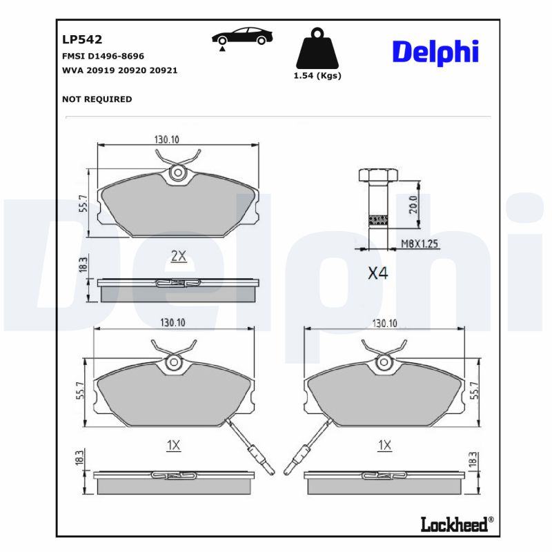 Delphi Diesel Remblokset LP542