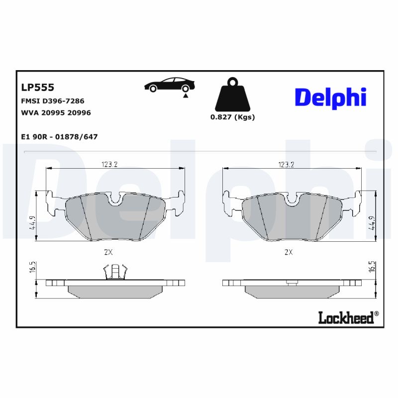 Delphi Diesel Remblokset LP555