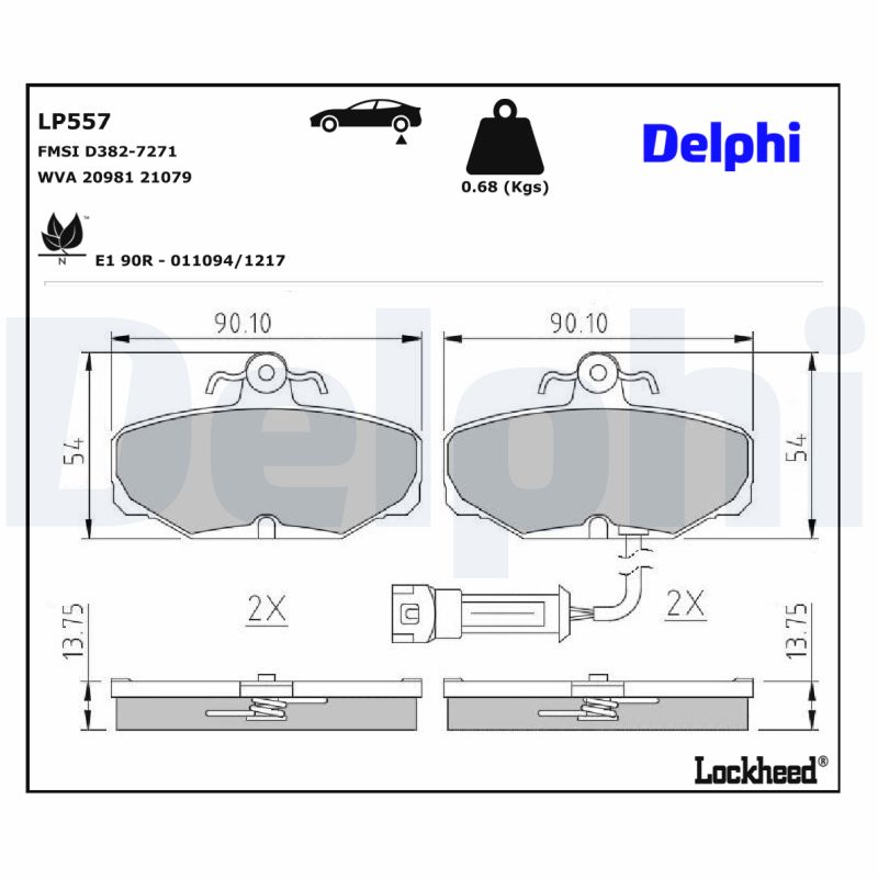 Delphi Diesel Remblokset LP557
