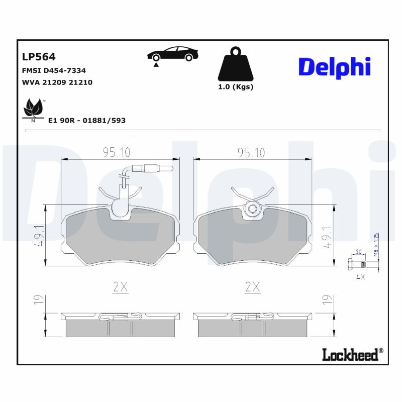 Delphi Diesel Remblokset LP564