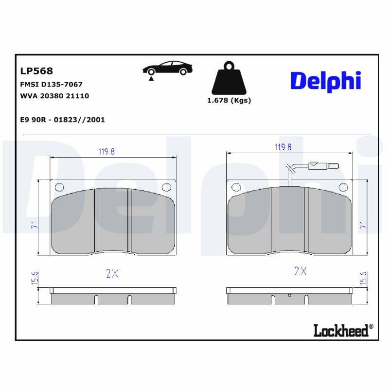 Delphi Diesel Remblokset LP568