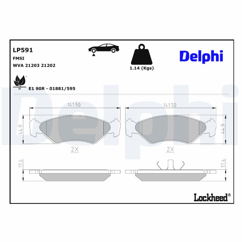 Delphi Diesel Remblokset LP591