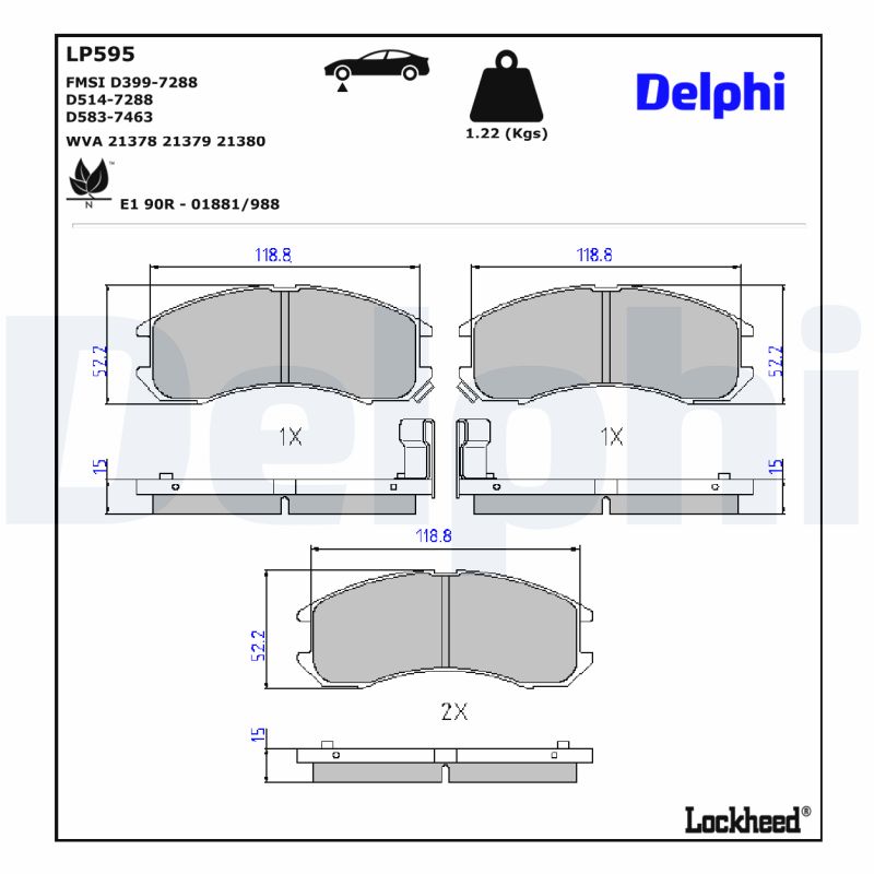 Delphi Diesel Remblokset LP595