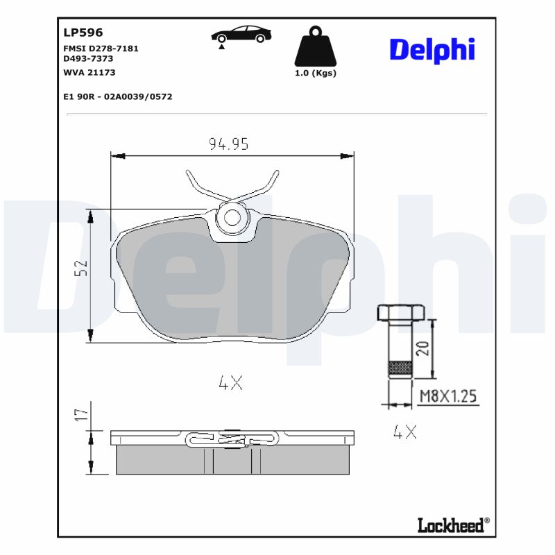 Delphi Diesel Remblokset LP596