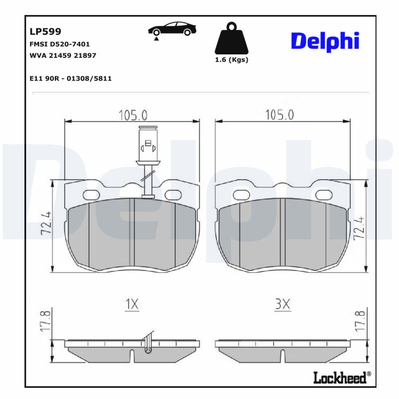 Delphi Diesel Remblokset LP599