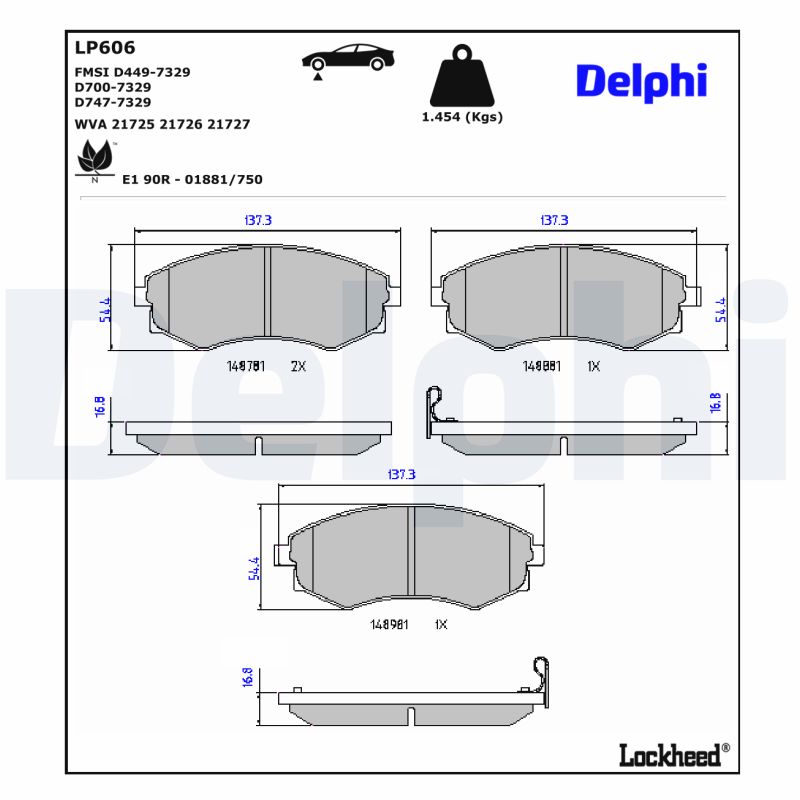 Delphi Diesel Remblokset LP606