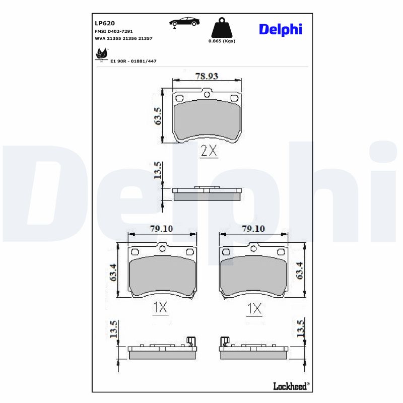 Delphi Diesel Remblokset LP620
