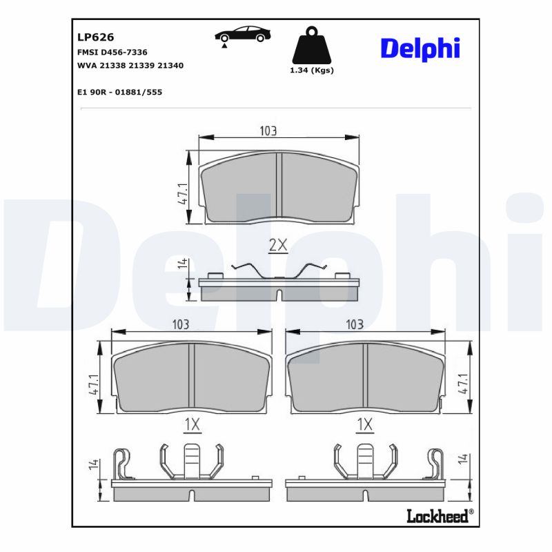 Delphi Diesel Remblokset LP626