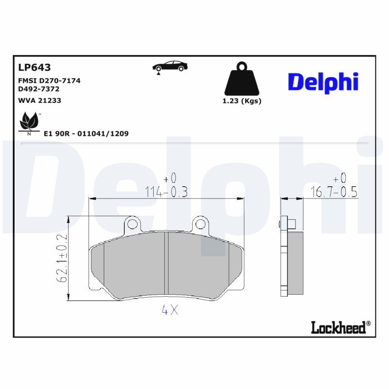 Delphi Diesel Remblokset LP643