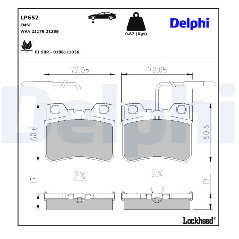 Delphi Diesel Remblokset LP652