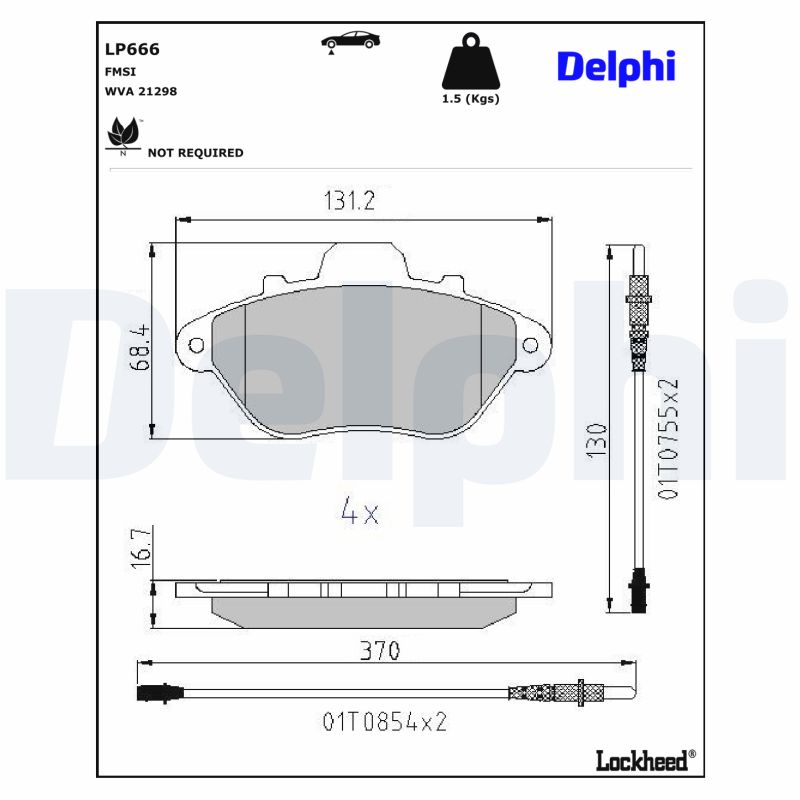 Delphi Diesel Remblokset LP666