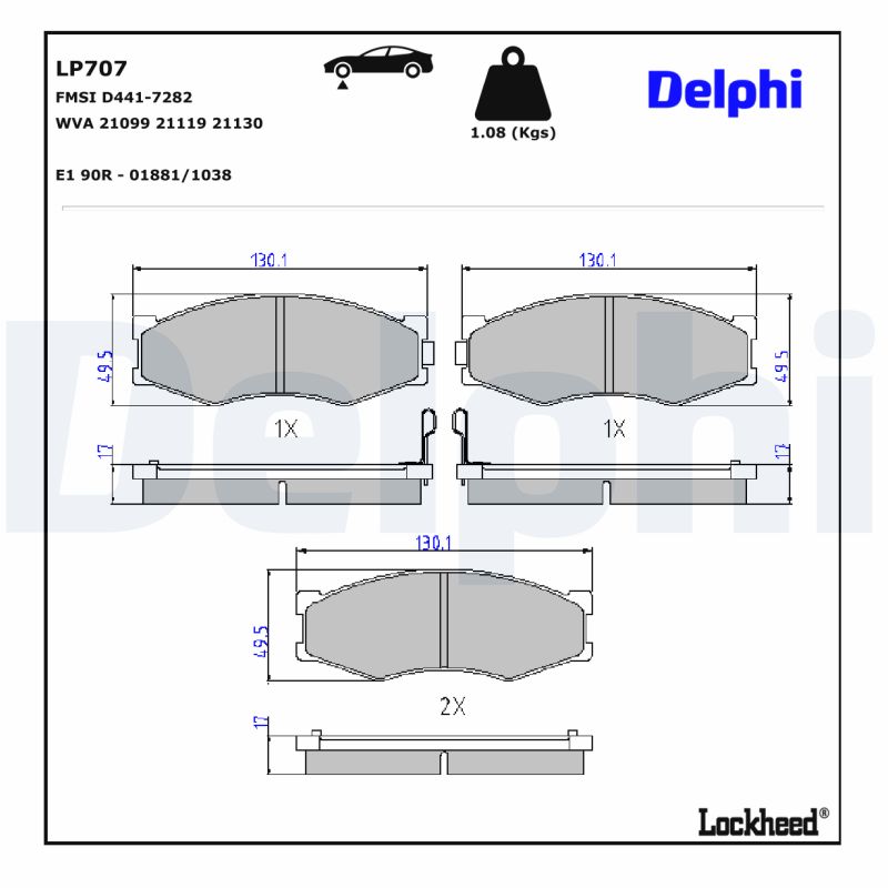 Delphi Diesel Remblokset LP707