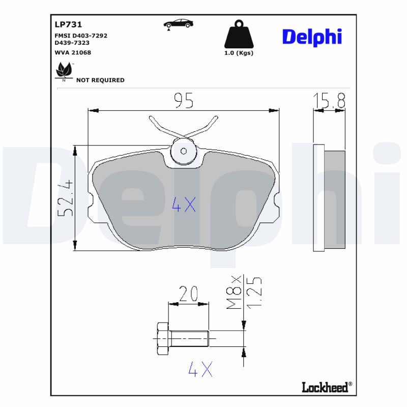 Delphi Diesel Remblokset LP731