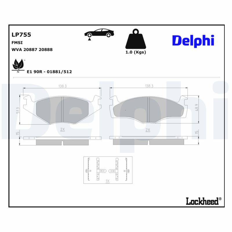 Delphi Diesel Remblokset LP755