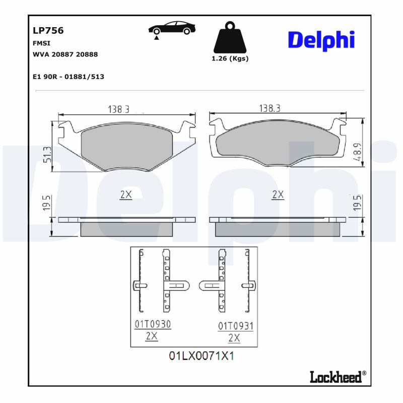 Delphi Diesel Remblokset LP756