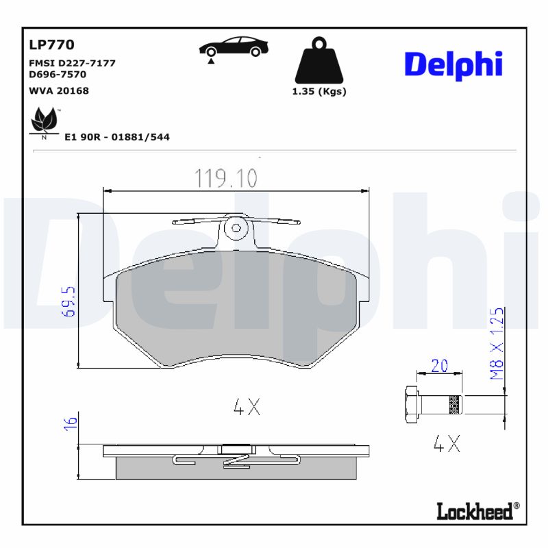 Delphi Diesel Remblokset LP770