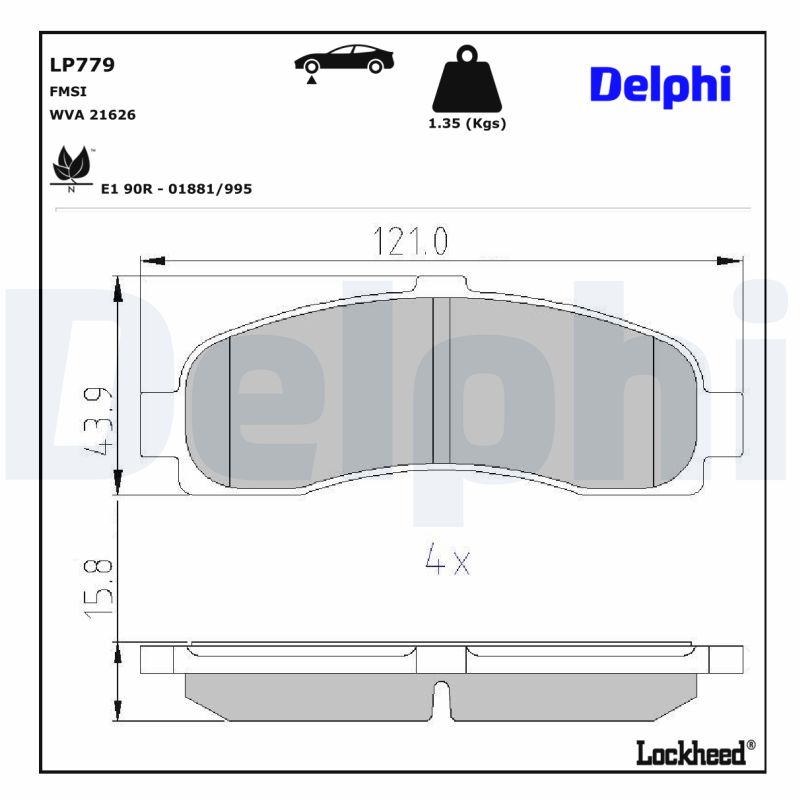 Delphi Diesel Remblokset LP779