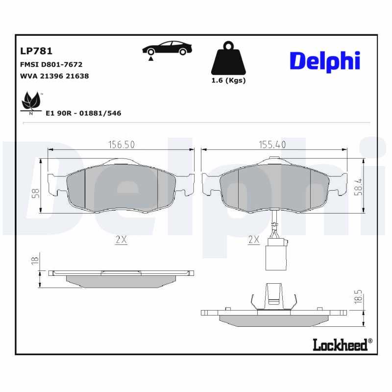 Delphi Diesel Remblokset LP781
