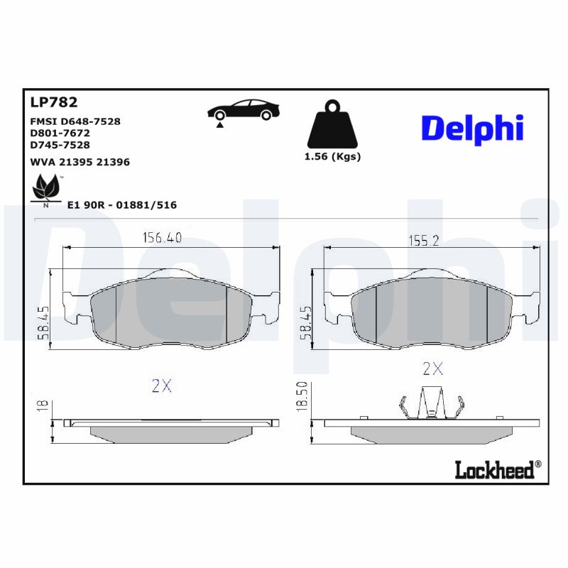 Delphi Diesel Remblokset LP782