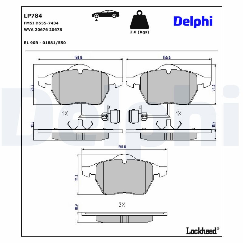 Delphi Diesel Remblokset LP784
