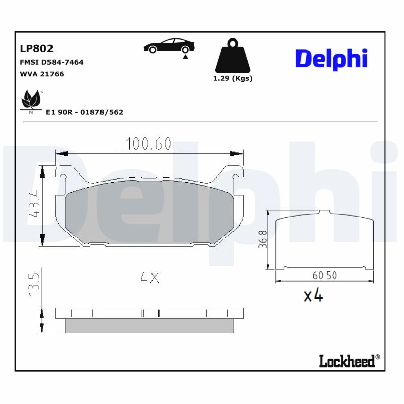Delphi Diesel Remblokset LP802