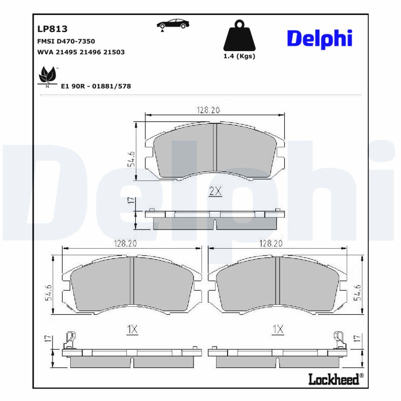 Delphi Diesel Remblokset LP813