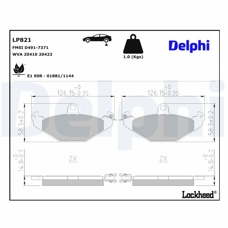 Delphi Diesel Remblokset LP821