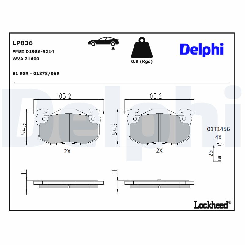 Delphi Diesel Remblokset LP836
