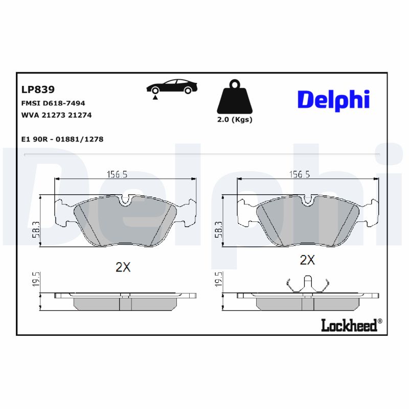 Delphi Diesel Remblokset LP839