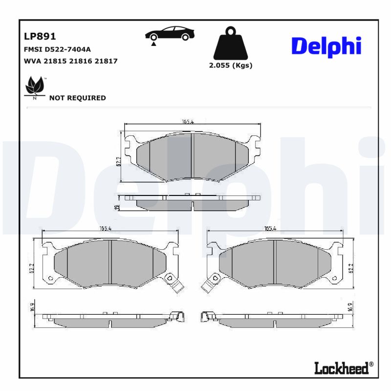 Delphi Diesel Remblokset LP891